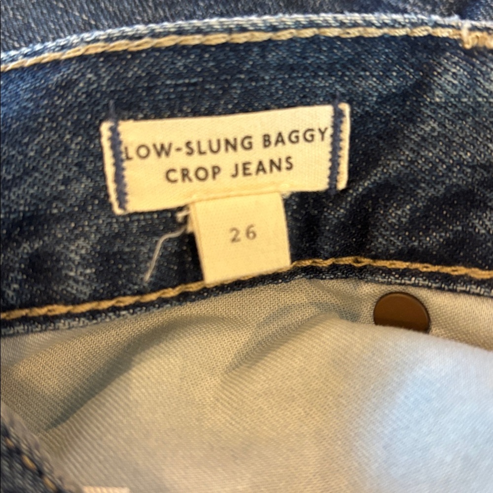 Madewell Low-Slung Baggy Crop Jeans 26 100% Cotton - Picture 11 of 15